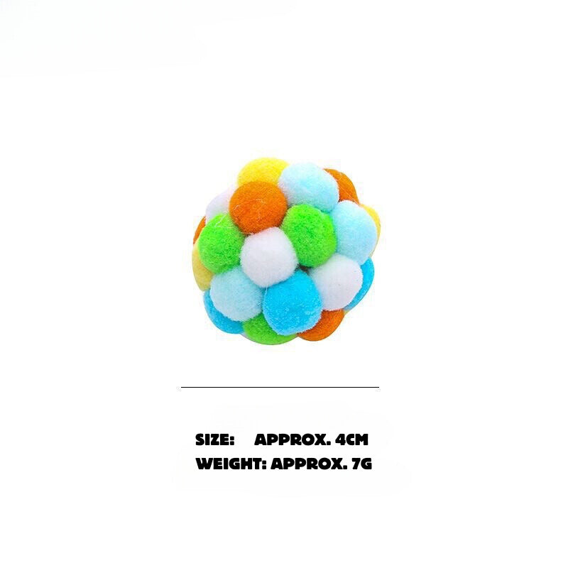 [SG] Cat toy soft ball with bell elastic fluffy pet toy TinyPet