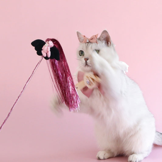 Angel Bear Cat Teaser Toy Chaser Wand Stick Pet Toy