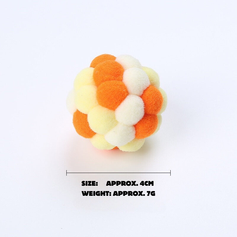 [SG] Cat toy soft ball with bell elastic fluffy pet toy TinyPet