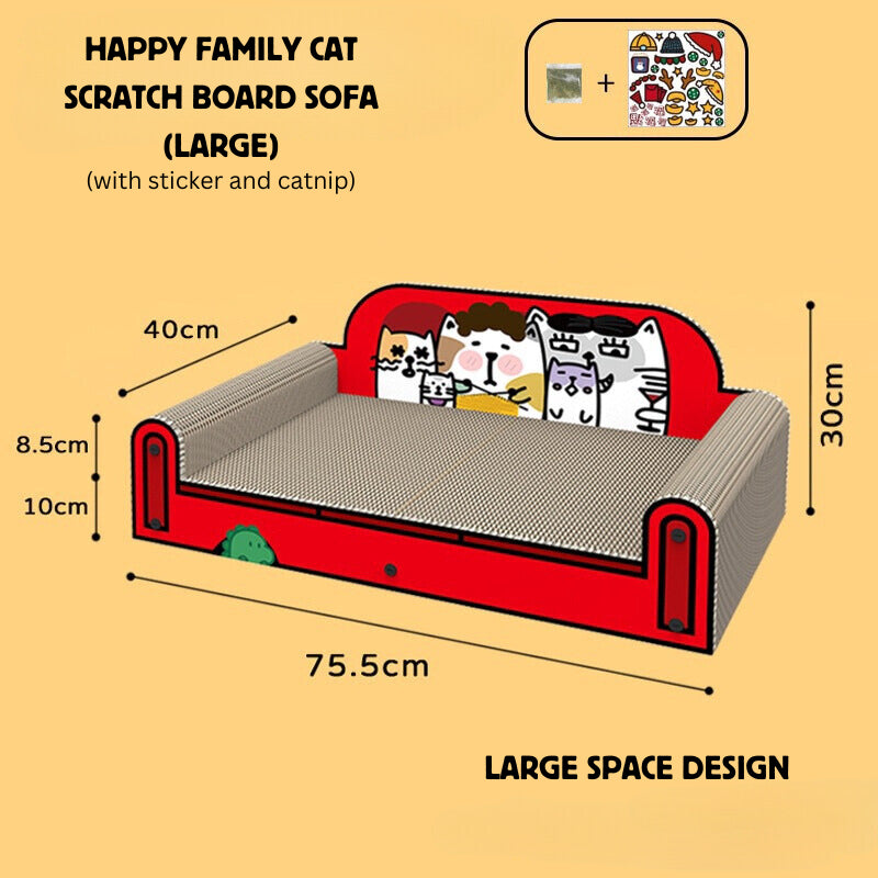 [SG Stock] TinyPet happy family cat scratch sofa board bed pet toy