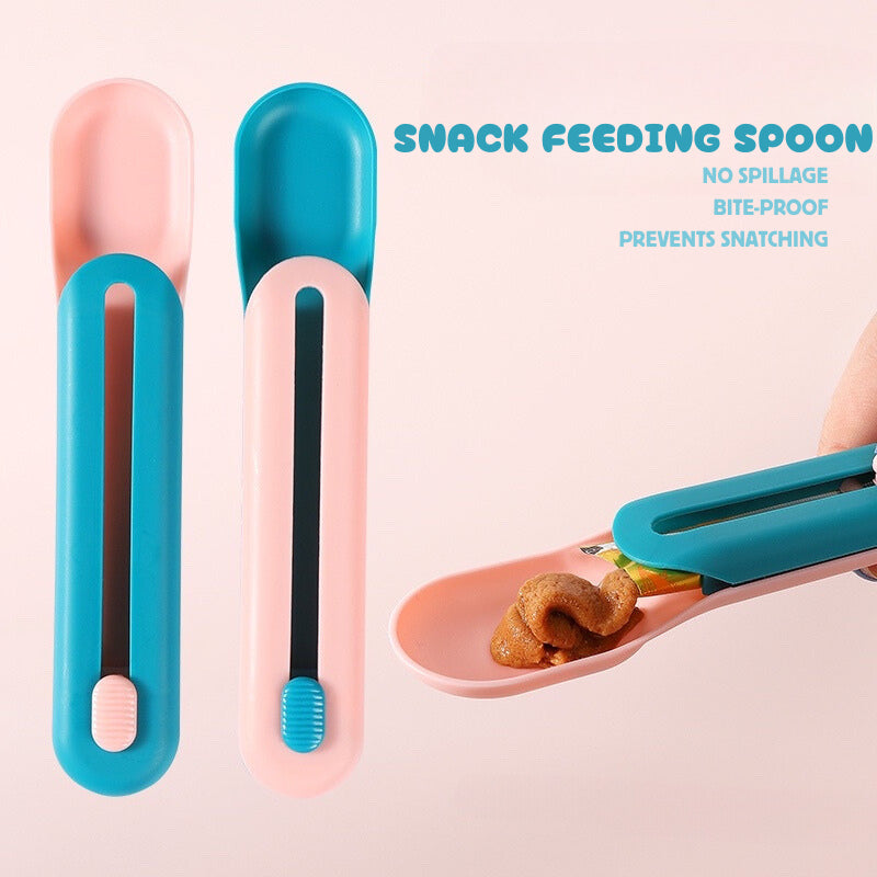 Cat snack feeder spoon meat paste pushing spoon