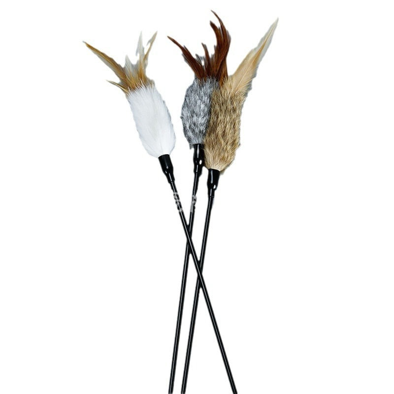 Fur n Feather Long Cat Teaser Local Stock Rabbit Fox Pet Toy Stick Chaser