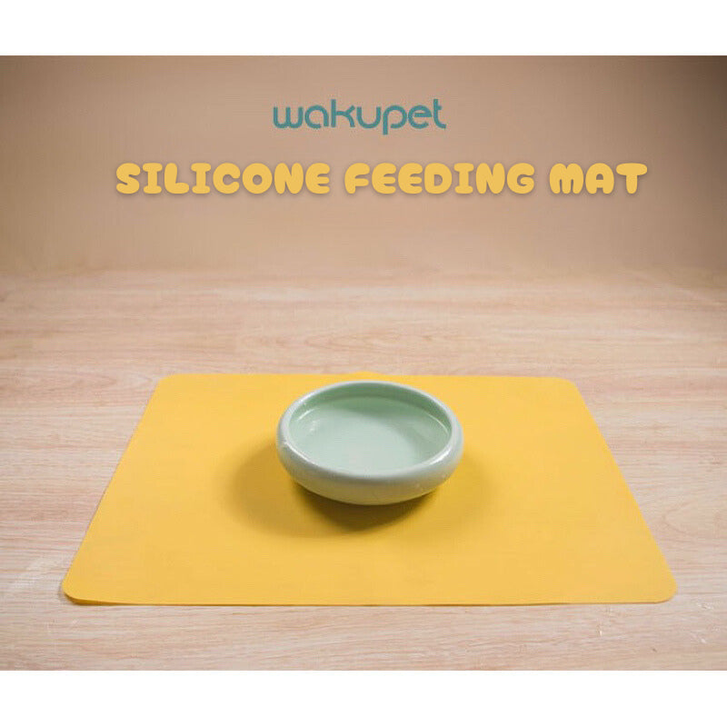 Wakupet Cat Eating Tray Silicone Rubber Carpet Pet Dog Soft Water Proof