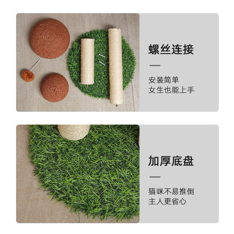 Double Mushroom Cat Scratcher Sisal Pet Toy Scratching Post