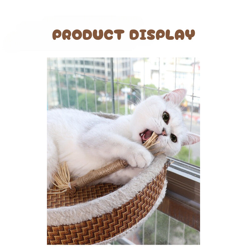 Catnip Catmint bitting bar cat toy sisal raffia teaser chaser stick