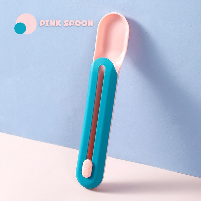 Cat snack feeder spoon meat paste pushing spoon