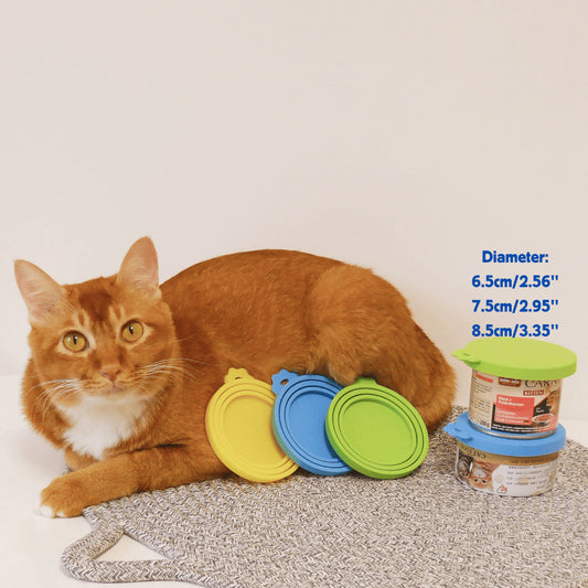 [SG] Canned can Food Cover Lid silicon Rubber Pet Cat Dog Wet Food Protector Spoon