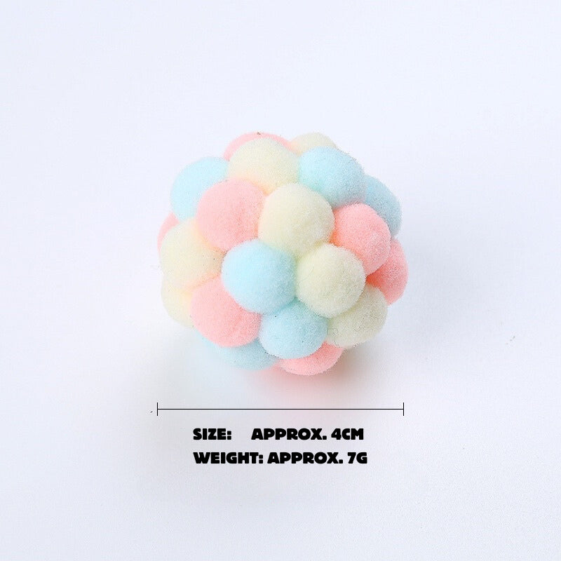 [SG] Cat toy soft ball with bell elastic fluffy pet toy TinyPet