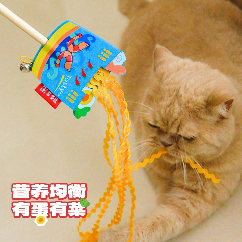 Seefood Ramen Noodle Cat Teaser Chaser for Pet Kitten