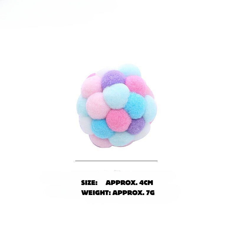 [SG] Cat toy soft ball with bell elastic fluffy pet toy TinyPet