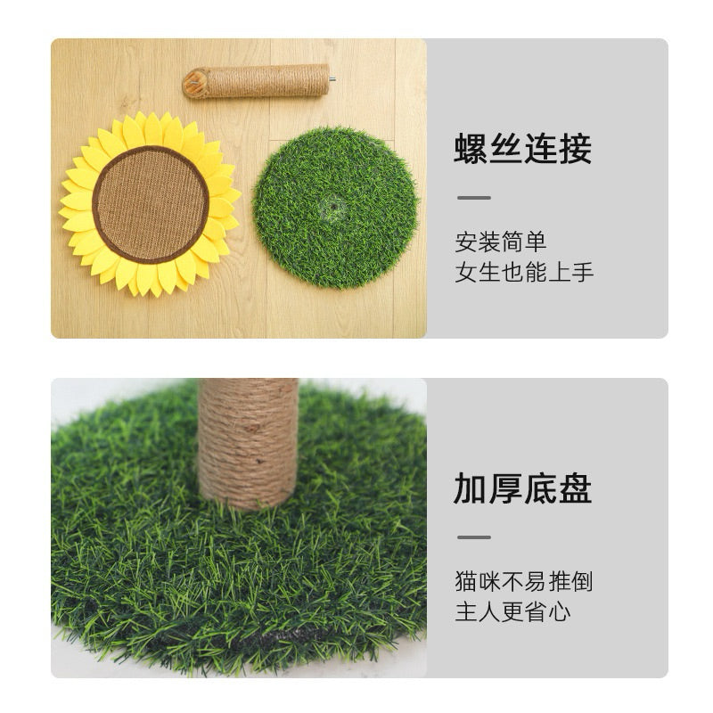 Sunflower Cat Scratcher Post Sisal Pet Toy Cat Scratching Board