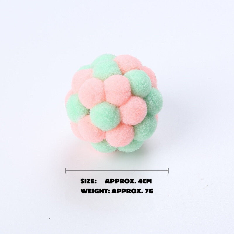 [SG] Cat toy soft ball with bell elastic fluffy pet toy TinyPet