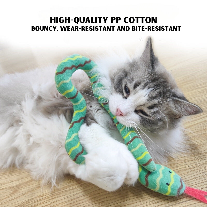 Cat toy snake teaser with catnip