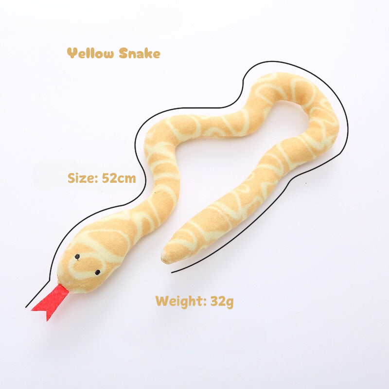 Cat toy snake teaser with catnip