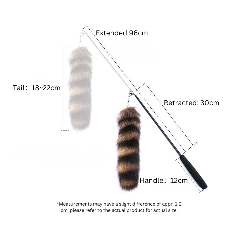 Cat teaser with fox 🦊 fur fishing wand pet chaser