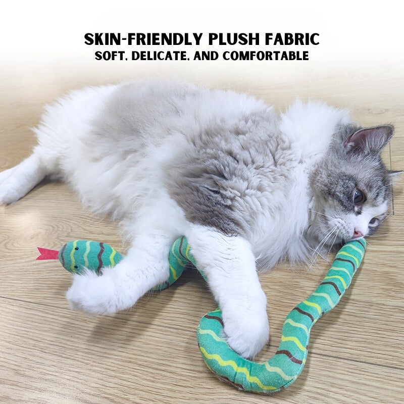 Cat toy snake teaser with catnip