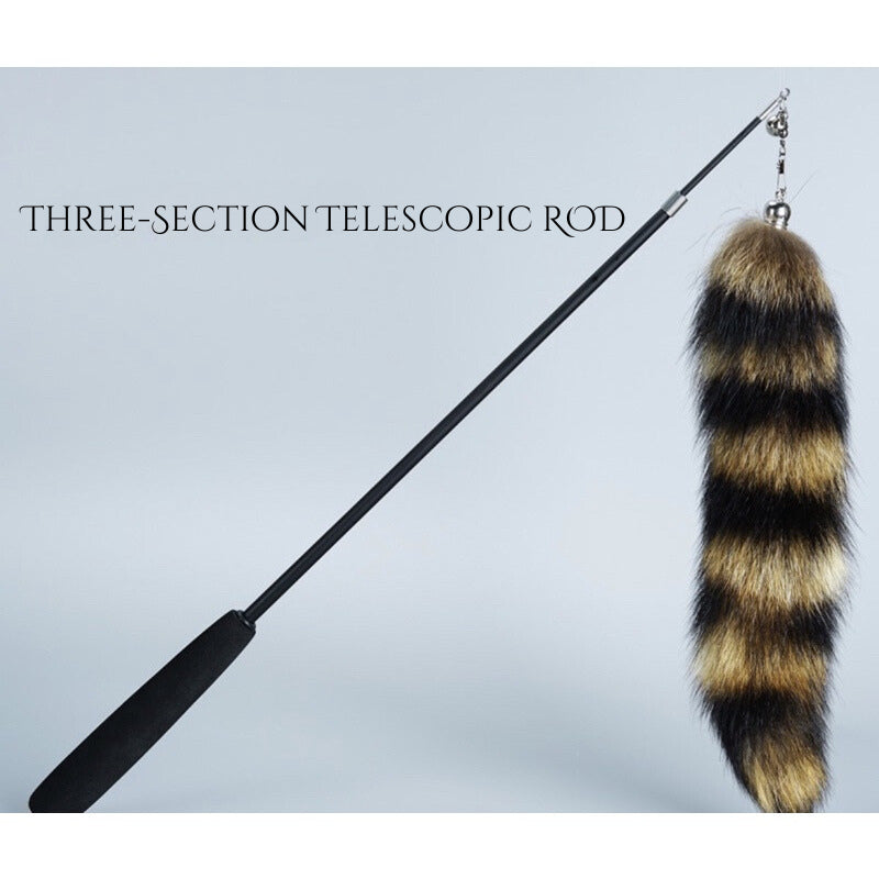Cat teaser with fox 🦊 fur fishing wand pet chaser